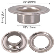 TheDisplayOutlet Grommets (Eyelets & Washers) #0 #2 #4 Hardware Fasteners, #4, Nickel Image