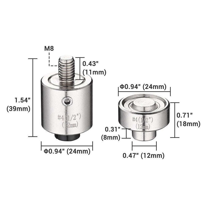TheDisplayOutlet Eyelet Press Dies for Grommet Press Tool - #0, #2, #4 Options, #4 Image