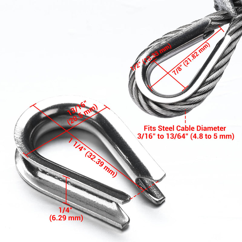TheDisplayOutlet Stainless Steel Batting Cage Cable Thimble 50ct., M5 3/16in Image