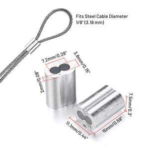 TheDisplayOutlet Batting Cage Aluminum Crimping Sleeve/Ferrule 100ct., 1/8in Image