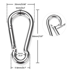 TheDisplayOutlet Batting Cage Cable Snap Hooks Stainless Steel Carabiner, M5 30ct. Image