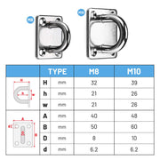 TheDisplayOutlet 304Stainless Steel Pad Eye Batting Cage Anchor Plate 6ct. Image