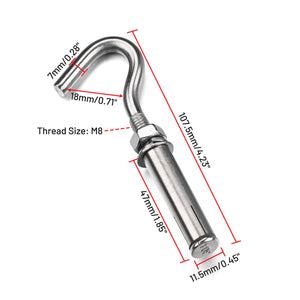 TheDisplayOutlet 304 Stainless Steel Batting Cage Cable Expansion Anchor 6ct., M8 1/8in Image