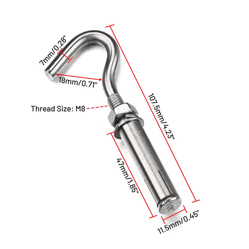 TheDisplayOutlet 304 Stainless Steel Batting Cage Cable Expansion Anchor 6ct., M8 1/8in Image