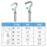 TheDisplayOutlet 304 Stainless Steel Batting Cage Cable Expansion Anchor 6ct. Image