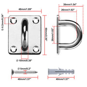 TheDisplayOutlet 304Stainless Steel Pad Eye Batting Cage Anchor Plate 6ct., M10 3/16in Image