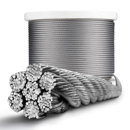 4.8mm 3/16" Batting Cage Cable 316 Stainless Steel, 7x19, 500ft