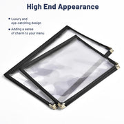 Clear Menu Covers 8.5x11 Black Menu Holder