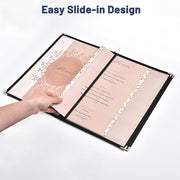 Black Clear Menu Covers 8.5x14