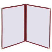 TheDisplayOutlet Wine Red Clear Menu Covers 8.5x11, Book Style 4-View 60ct/pk Image