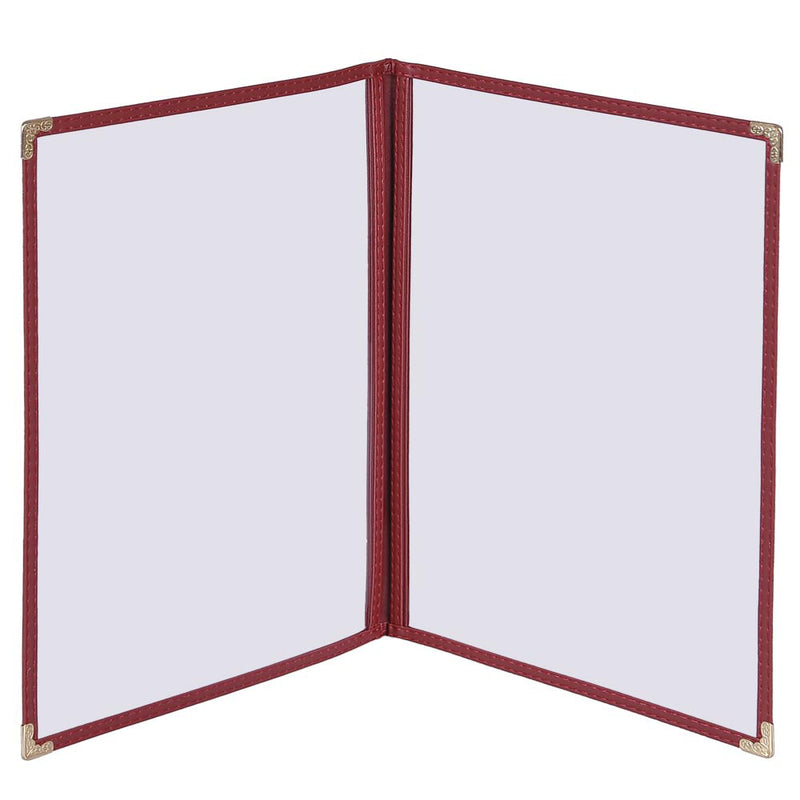 TheDisplayOutlet Wine Red Clear Menu Covers 8.5x11, Book Style 4-View 60ct/pk Image