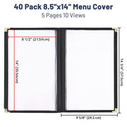 Clear Menu Covers 40ct/pk 8.5x14 5-Page 10-View