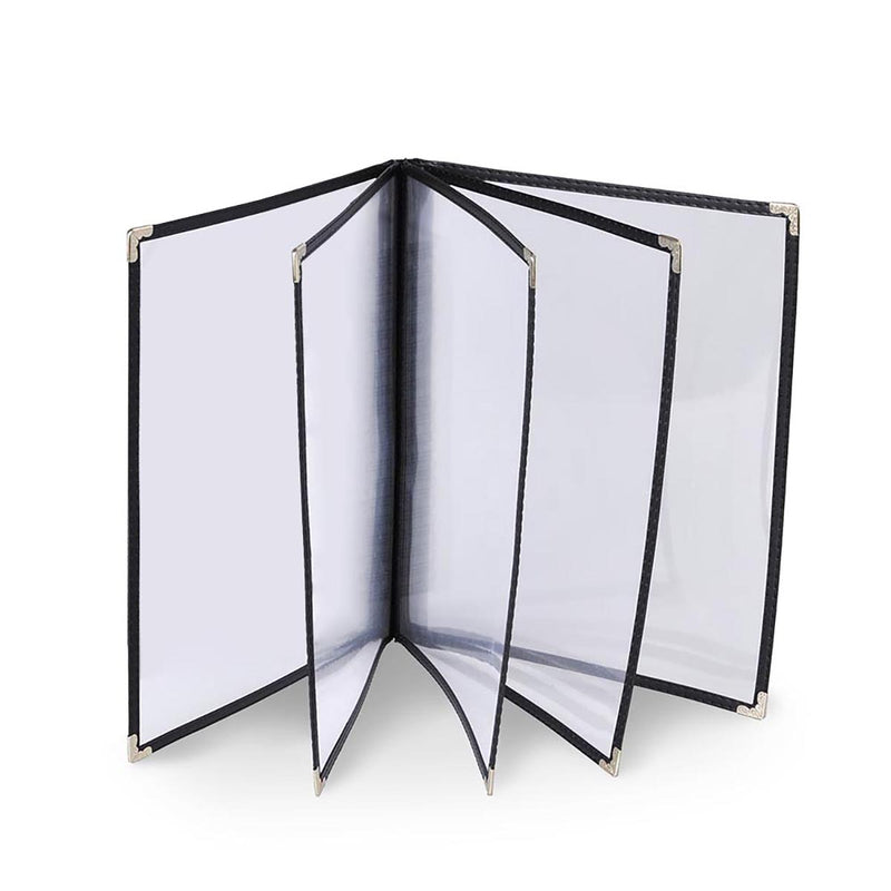 TheDisplayOutlet Clear Menu Covers 8.5x11 Black Menu Holder, Book Style 10-View 40ct/pk Image