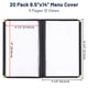 Clear Menu Covers 20ct/Pack 8.5x14 5-Page 10-View