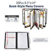 Black Clear Menu Covers 8.5x14