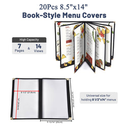Black Clear Menu Covers 8.5x14