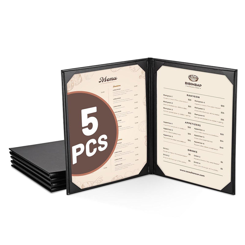 Menu Covers PU Leather 5ct/Pack 8.5x11