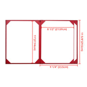 Menu Covers PU Leather 10ct/Pack 8.5x11 4-View Red