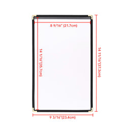 Black Clear Menu Covers 8.5x14