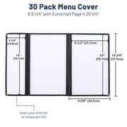 Clear Menu Covers 8.5x14 & Half Menu Holder 30ct/pk