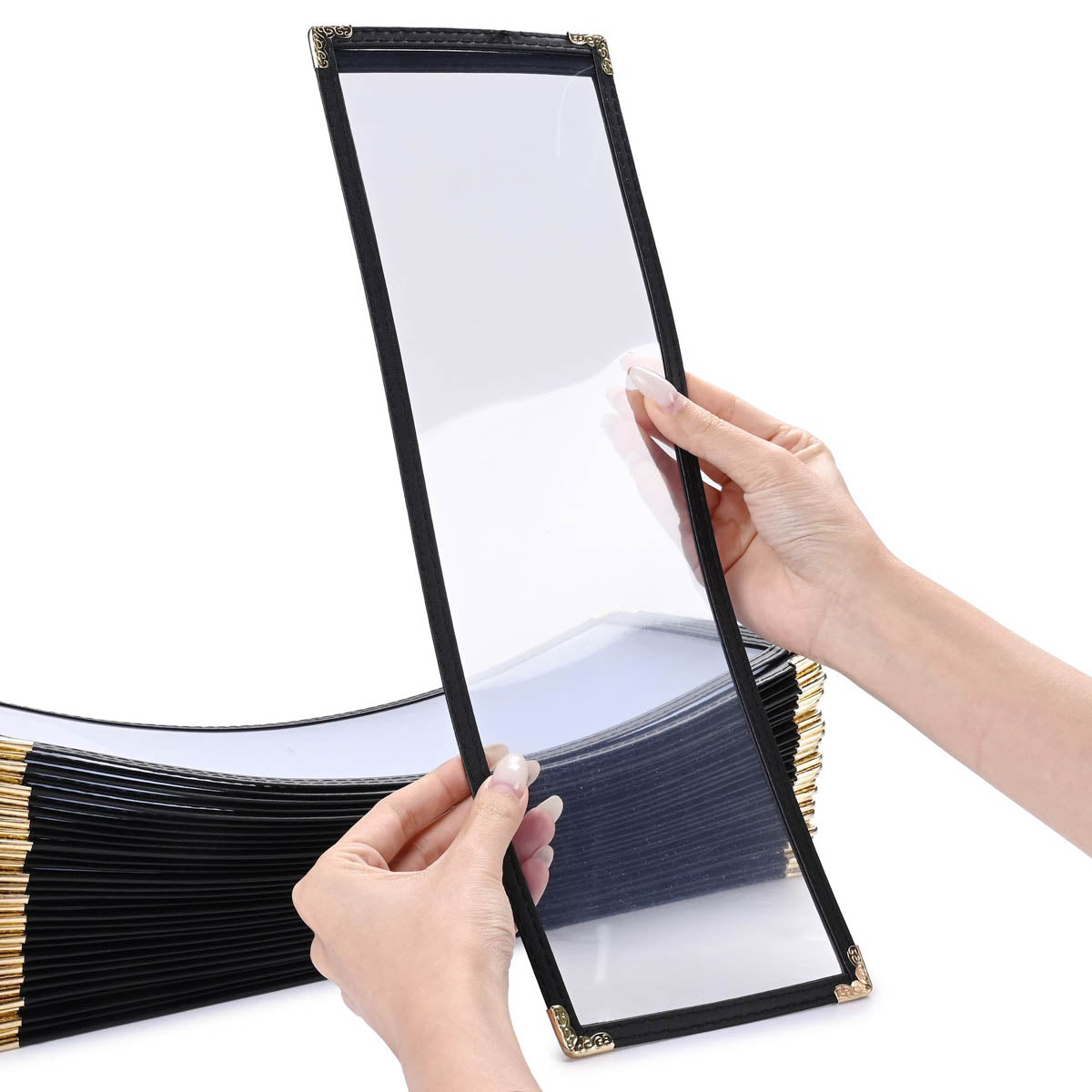 Clear Menu Covers 4.25x14 Drinks Wine Menu Holder 30ct/pk