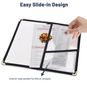 Guest Check Presenter with Credit Card/Receipt/Cash Pocket 30ct/pk