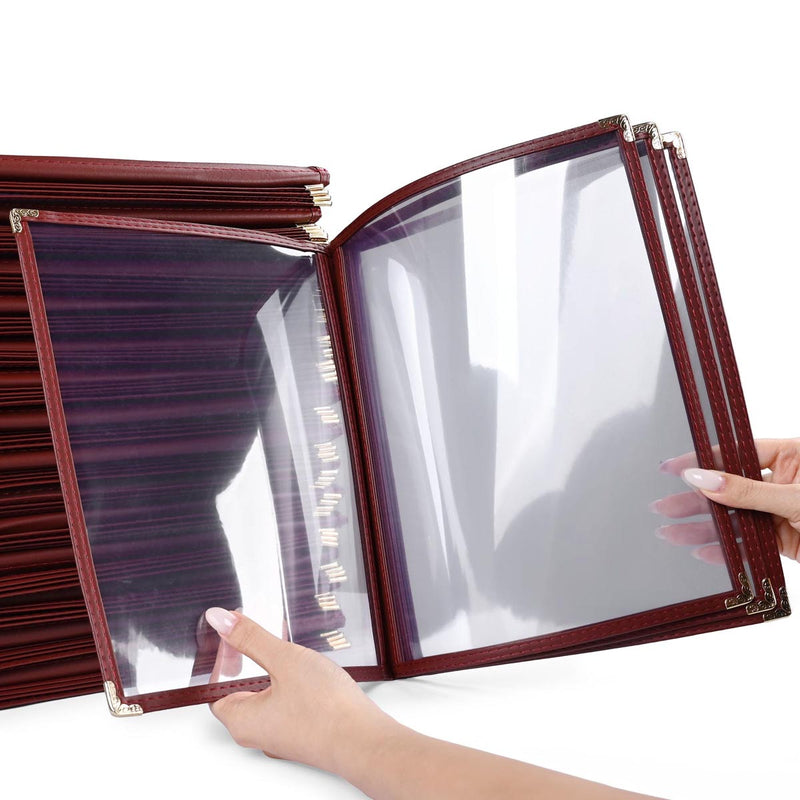 Wine Red Clear Menu Covers 8.5x11