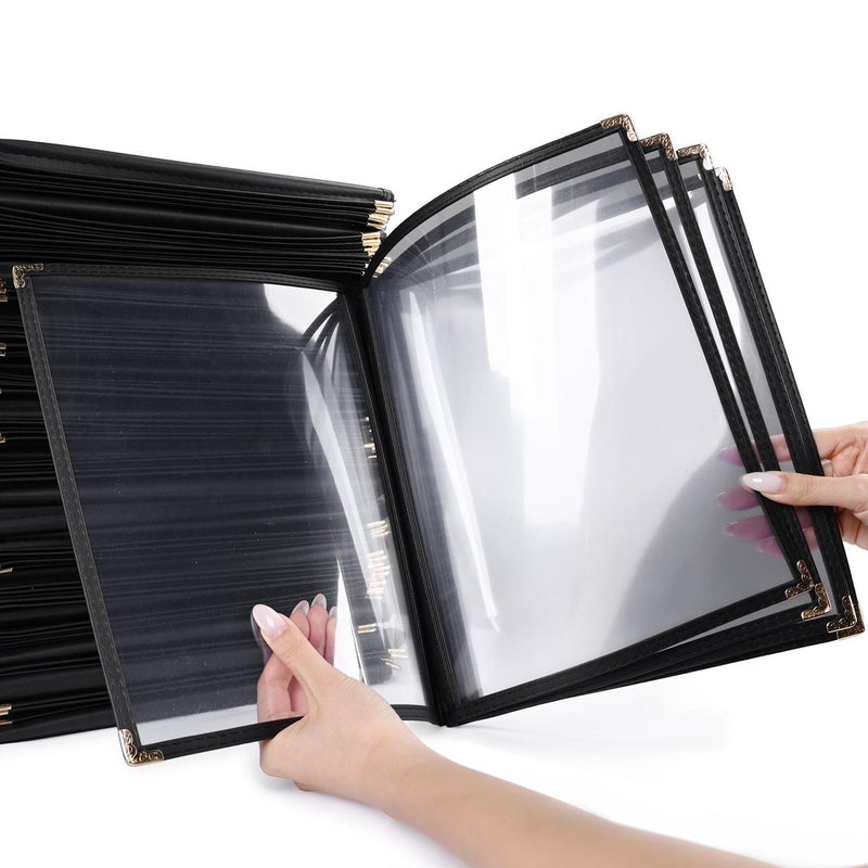 TheDisplayOutlet Clear Menu Covers 8.5x11 Black Menu Holder Image