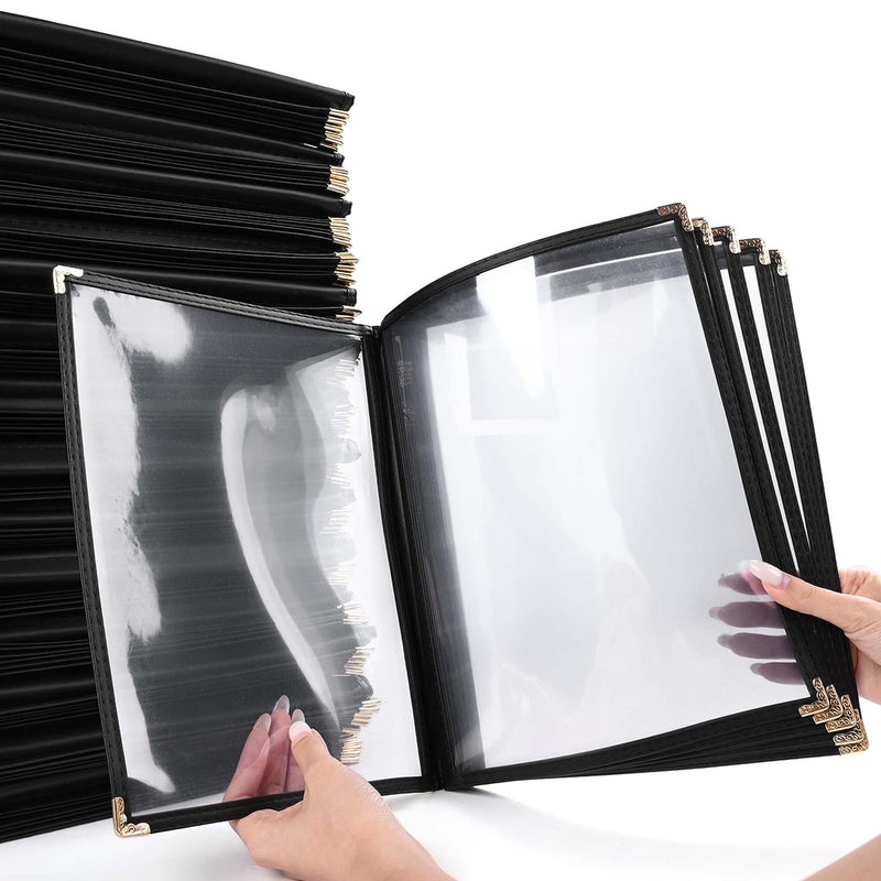 Clear Menu Covers 8.5x11 Black Menu Holder