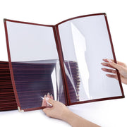 TheDisplayOutlet Wine Red Clear Menu Covers 8.5x14 30ct/pk Image