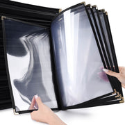 TheDisplayOutlet Clear Menu Covers 8.5x14 Black Menu Books 30ct/pk Image