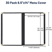 Clear Menu Covers 8.5x14 Black Menu Books