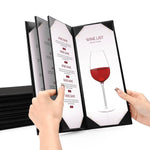 Menu Covers PU Leather Wine Drinks Menu Holder 4.25x11 5ct/Pack