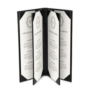 TheDisplayOutlet Custom Menu Covers PU Leather Beverage & Wine List Holder 4.25x11, 4-View(5ct.) Image