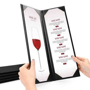 TheDisplayOutlet Menu Covers PU Leather Wine Drinks Menu Holder 4.25x14 5ct/Pack Image