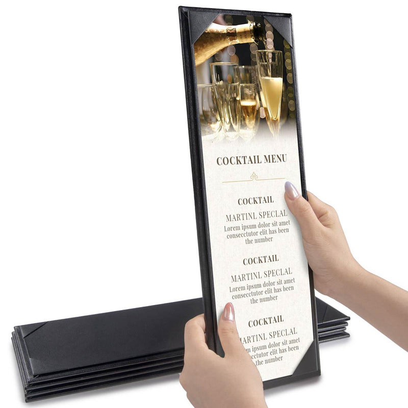 Menu Covers PU Leather Wine Drinks Menu Holder 4.25x14 5ct/Pack