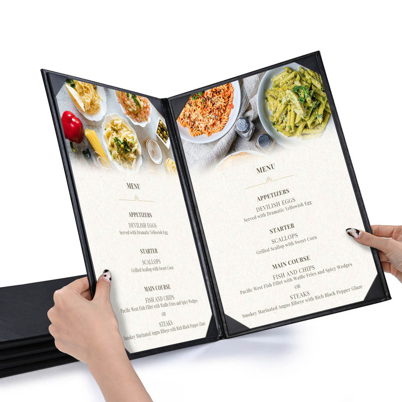 TheDisplayOutlet Menu Covers PU Leather 5ct/Pack 8.5x14, Book Style 2-View Image