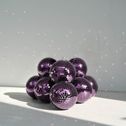 TheDisplayOutlet Mirror Disco Ball with Hanging Ring, 7in Purple Image