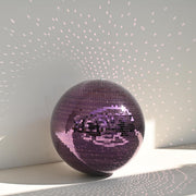 TheDisplayOutlet Mirror Disco Ball with Hanging Ring, 16in Purple Image