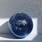 TheDisplayOutlet Mirror Disco Ball with Hanging Ring, 20in Blue Image