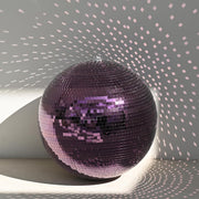TheDisplayOutlet Mirror Disco Ball with Hanging Ring, 20in Purple Image