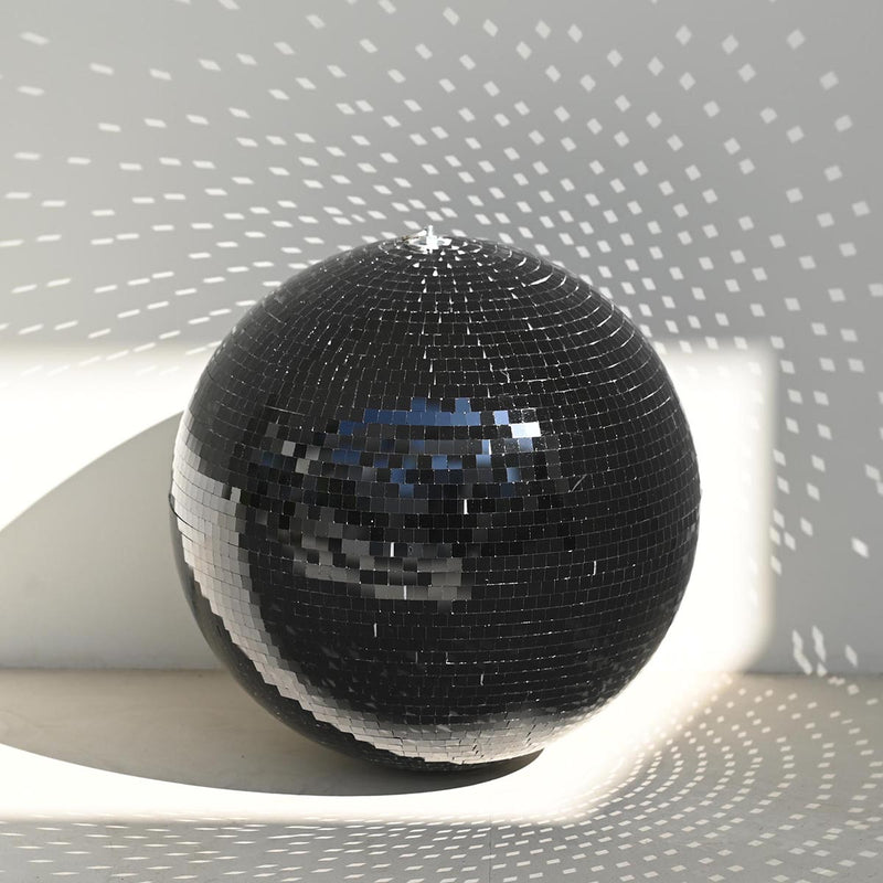 TheDisplayOutlet Mirror Disco Ball with Hanging Ring, 20in Black Image