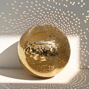 TheDisplayOutlet Mirror Disco Ball with Hanging Ring, 20in Gold Image