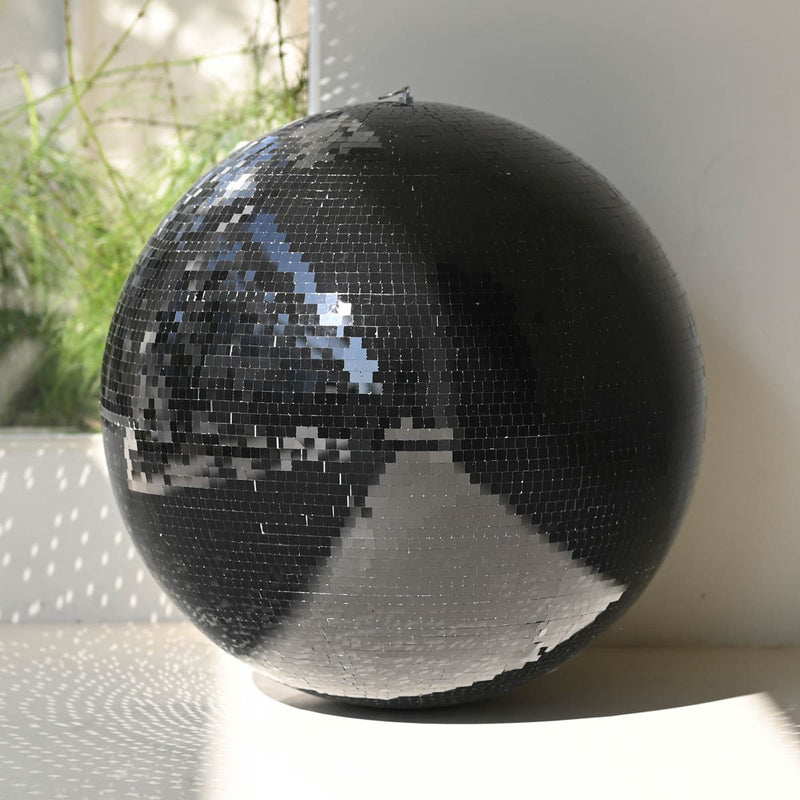 TheDisplayOutlet Mirror Disco Ball with Hanging Ring, 24in Black Image