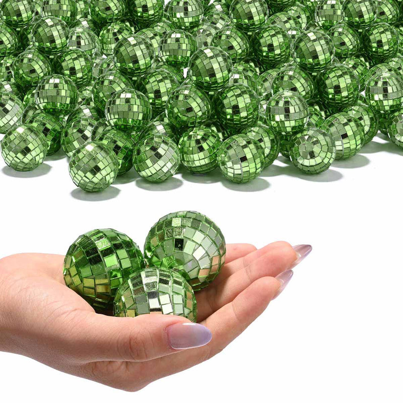 TheDisplayOutlet 1.6in Small Mirror Disco Ball in Bulk 120ct, Green Image