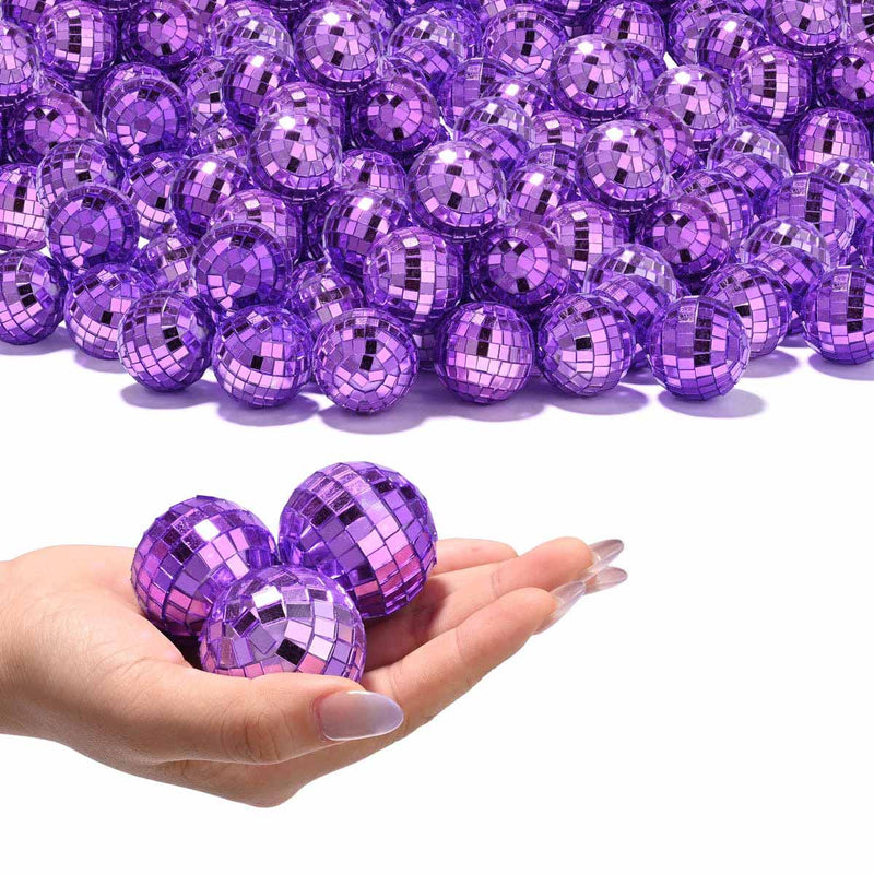 TheDisplayOutlet 1.6in Small Mirror Disco Ball in Bulk 120ct, Purple Image