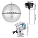TheDisplayOutlet Retro Party Disco Light (RGB Light, Mirror Ball & Motor), 12in Silver Image