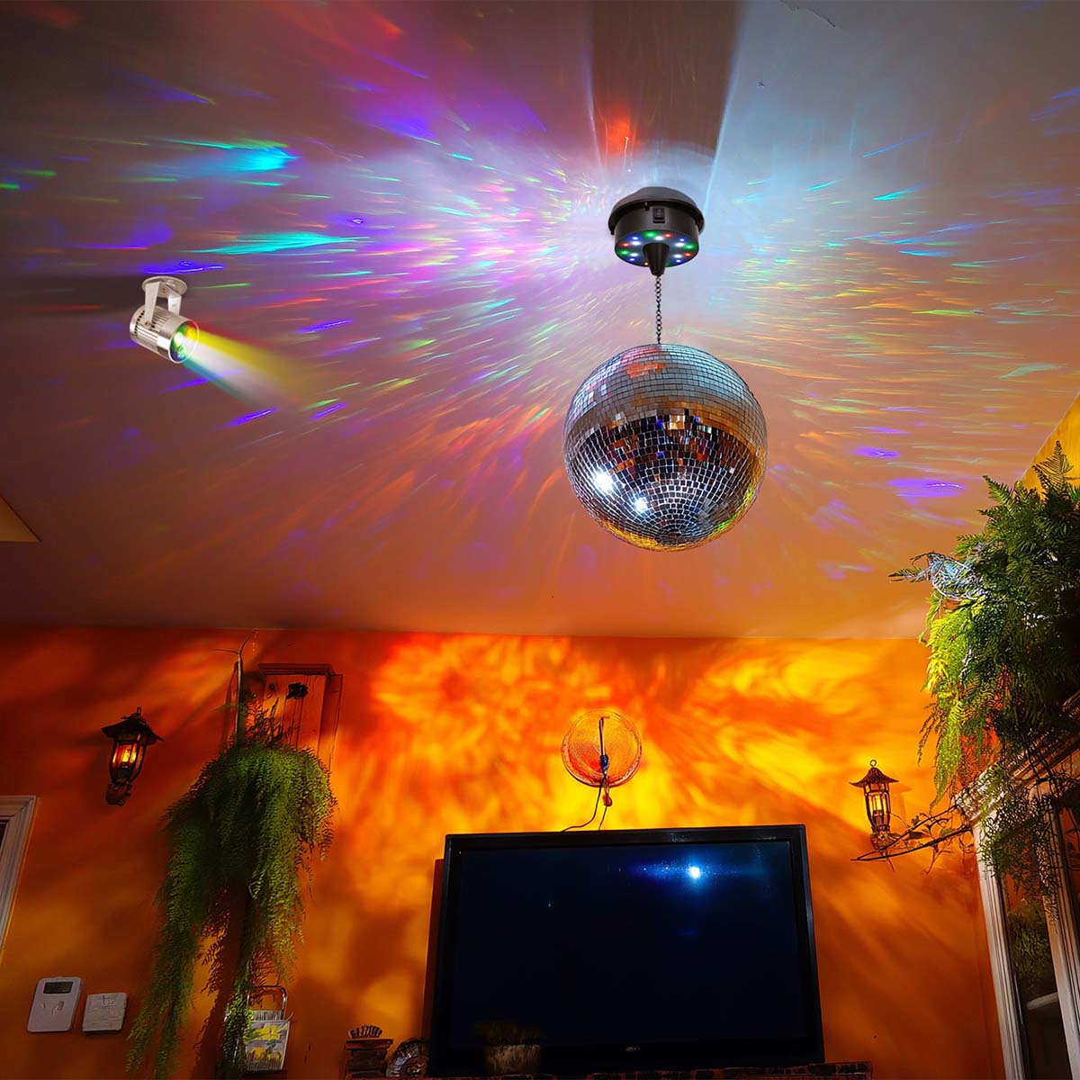 Retro Party Disco Light (RGB Light, Mirror Ball & Motor)