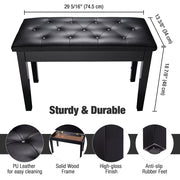 TheDisplayOutlet Duet Piano Bench with Storage 29x13" Seat Image
