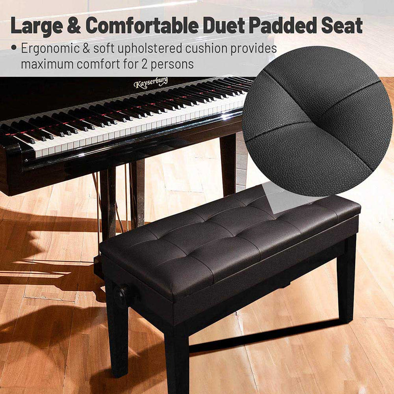 Adjustable Piano Bench with Storage 28"x14" Seat